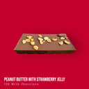 Crunchy Peanut Butter with Strawberry Jelly Topped with Salted Peanuts in Milk Chocolate 230g