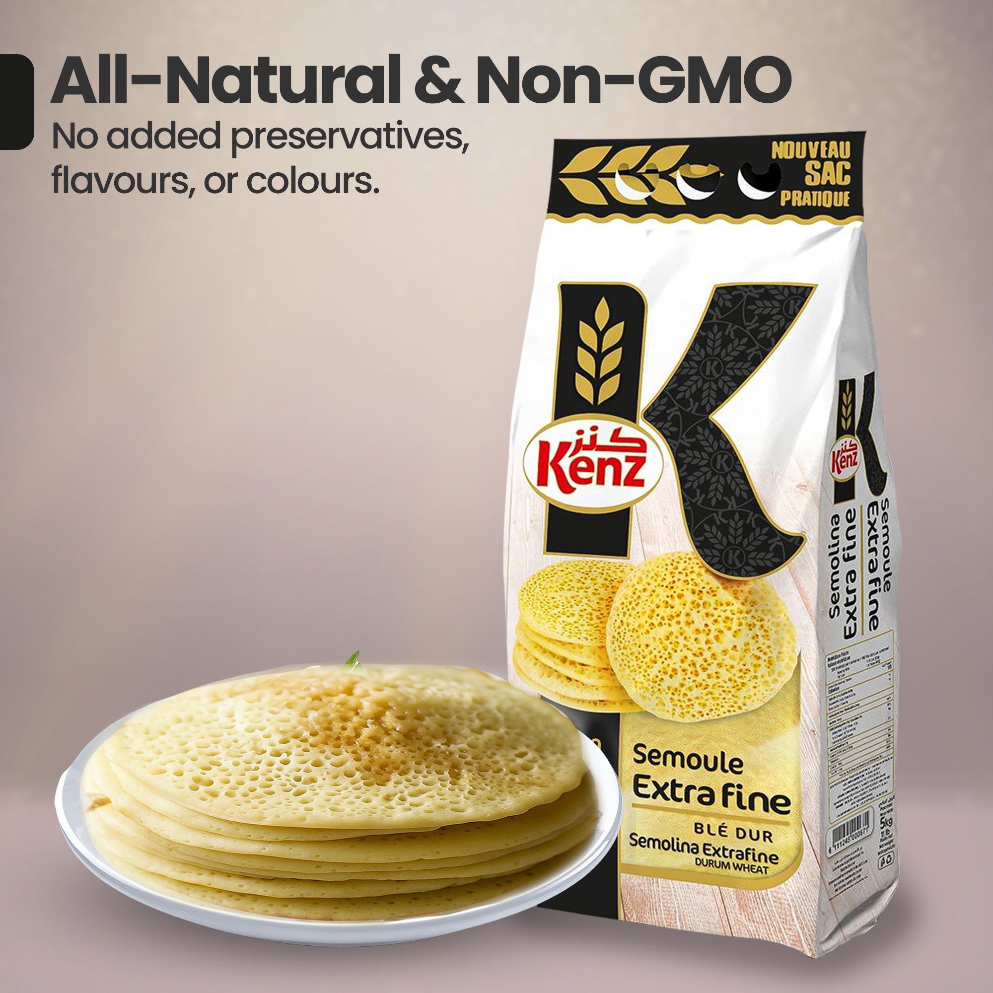 Kenz Finot Extra Fine Semolina 5kg Bag