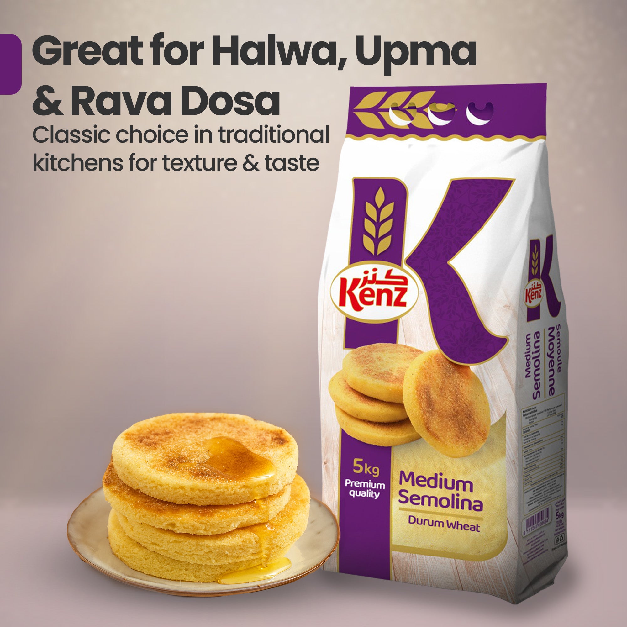 Kenz Medium Durum Semolina 5Kg Bag