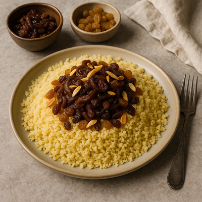 Couscous Tfaya: Caramelized Onion and Raisin Couscous