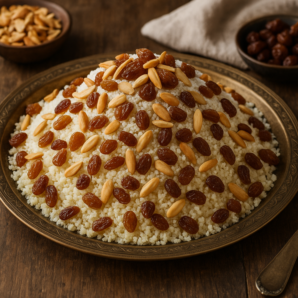 Seffa: Sweet Couscous with Almonds and Raisins (Recipe)