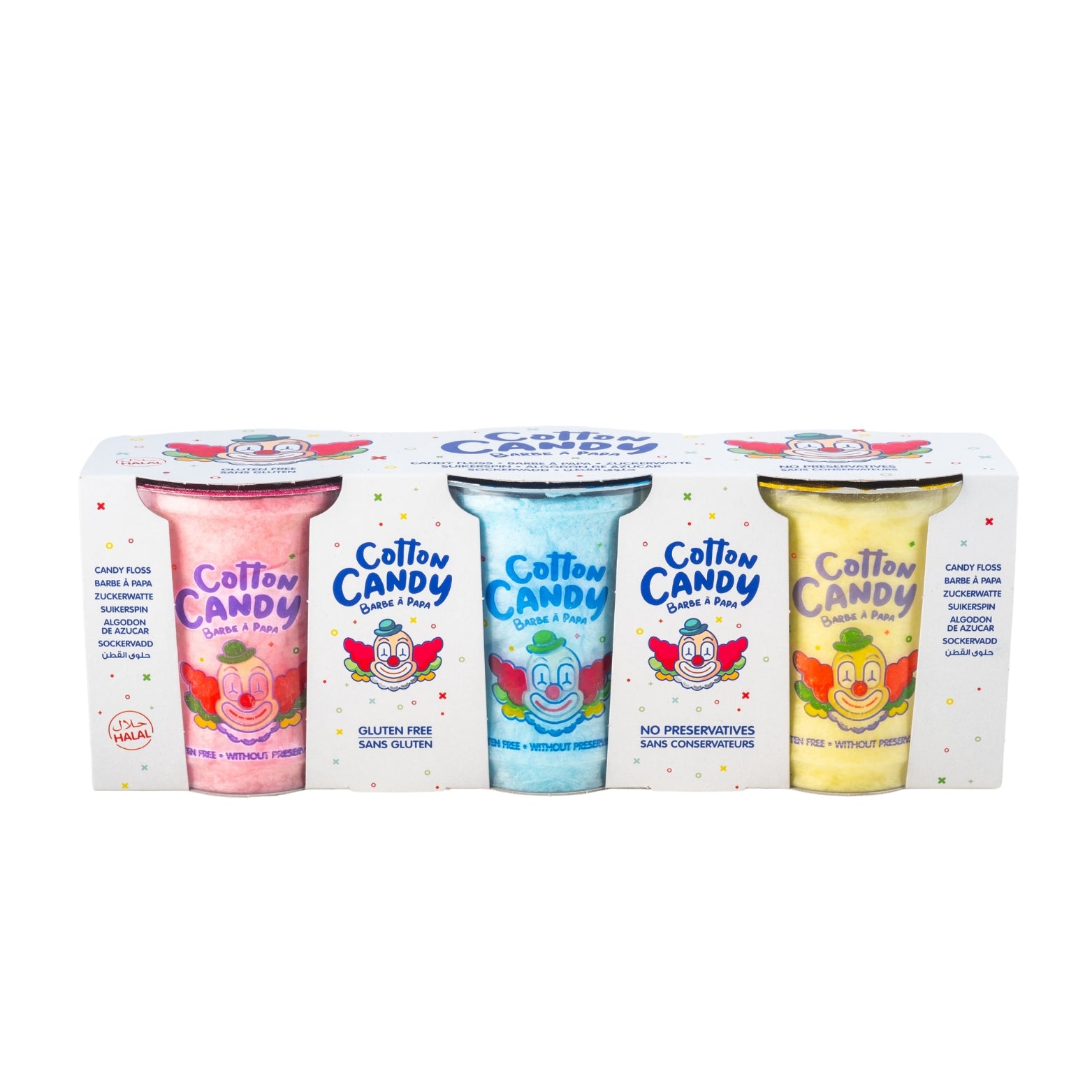 Soho Snacks WhirlPop Trio Flavoured Cotton Candy Floss 3 Pack (Strawberry, Bubble Gum, Banana)
