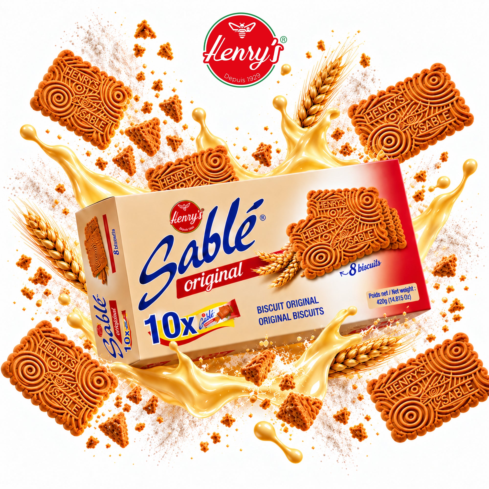 Henry’s Sablé Original Biscuits – 10 x 42g Packs