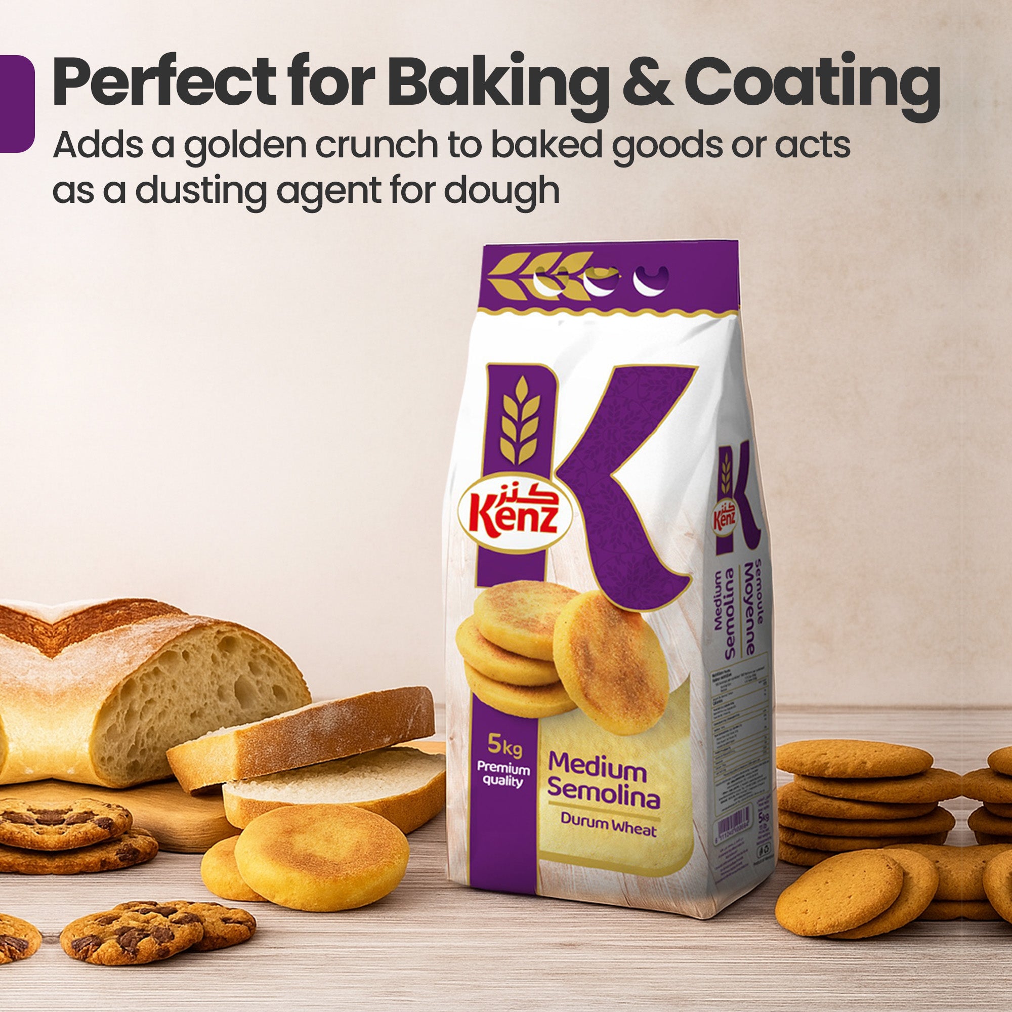 Kenz Medium Durum Semolina 5Kg Bag