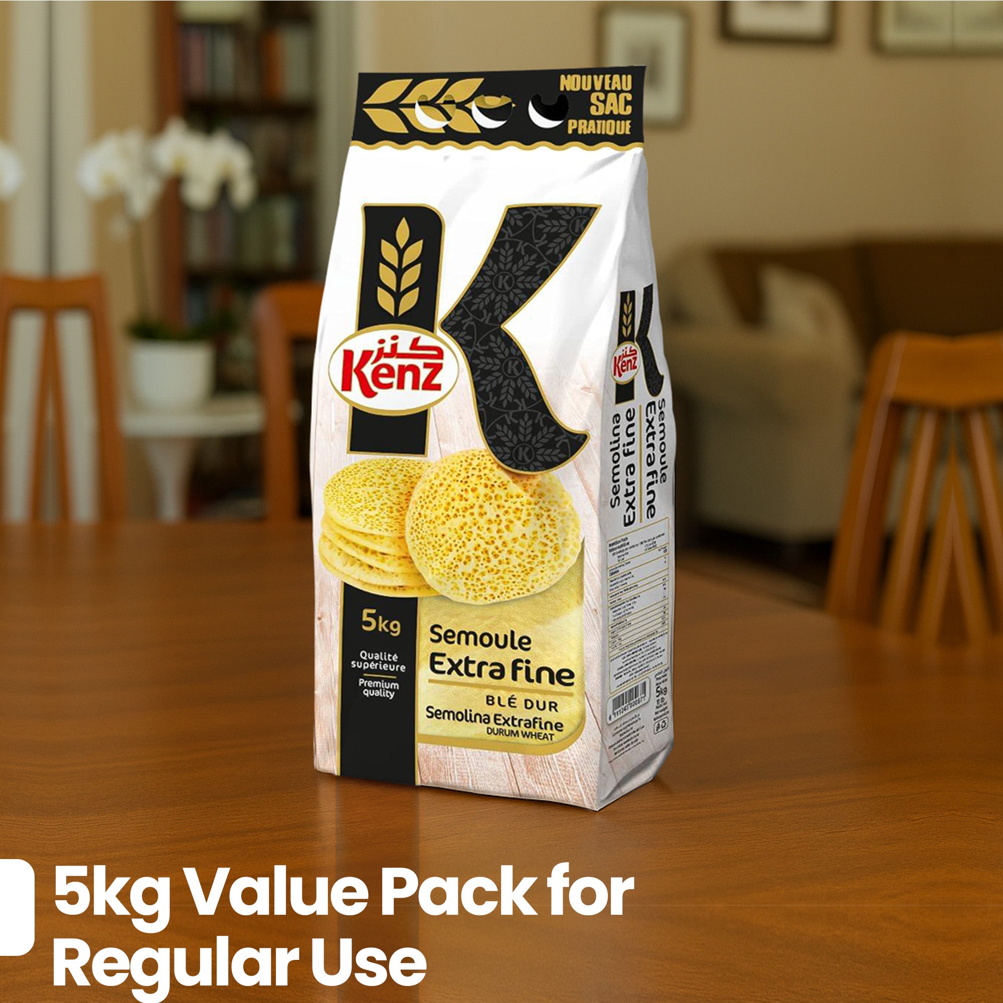 Kenz Finot Extra Fine Semolina 5kg Bag