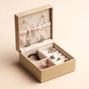 IDYR Uynan Wooden Jewellery Box I | Handmade Moroccan Leather & Boucherouite