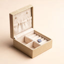 IDYR Uynan Wooden Jewellery Box I | Handmade Moroccan Leather & Boucherouite