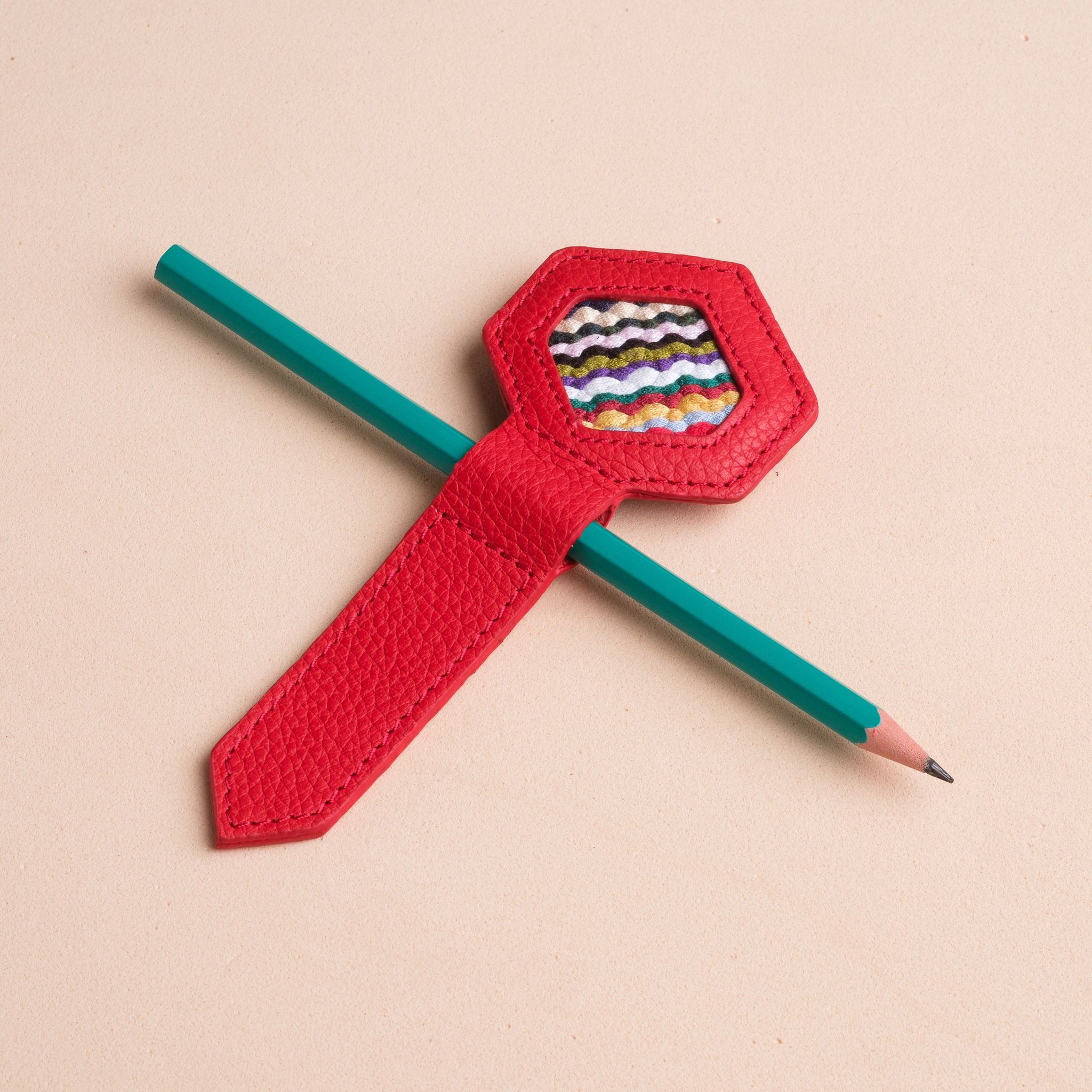 IDYR Emyry Bookmark in Red | Handmade Luxury Moroccan Leather Bookmark