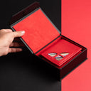 IDYR Coffret Afessas Wallet with Chain in Red  | Handmade Moroccan Leather & Boucherouite