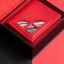 IDYR Coffret Afessas Wallet with Chain in Red  | Handmade Moroccan Leather & Boucherouite