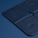 IDYR Afnjal Coaster Set in Blue | Handmade Luxury Moroccan Leather Coasters