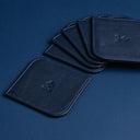 IDYR Afnjal Coaster Set in Blue | Handmade Luxury Moroccan Leather Coasters