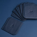 IDYR Afnjal Coaster Set in Blue | Handmade Luxury Moroccan Leather Coasters