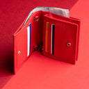 IDYR Afessas Wallet with Chain in Red  | Handmade Moroccan Leather & Boucherouite