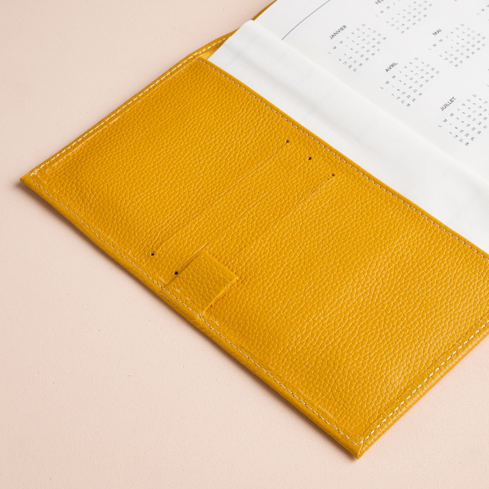 IDYR Kennash Notebook Cover Set in Yellow | Handmade Moroccan Leather & Boucherouite