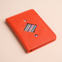 IDYR Ahaddoun Passport Holder in Orange | Handmade Leather & Boucherouite
