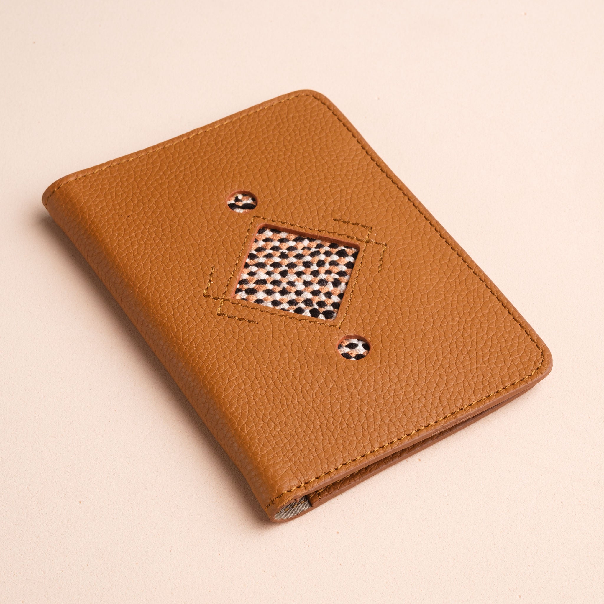 IDYR Ahaddoun Passport Holder in Brown | Handmade Leather & Boucherouite