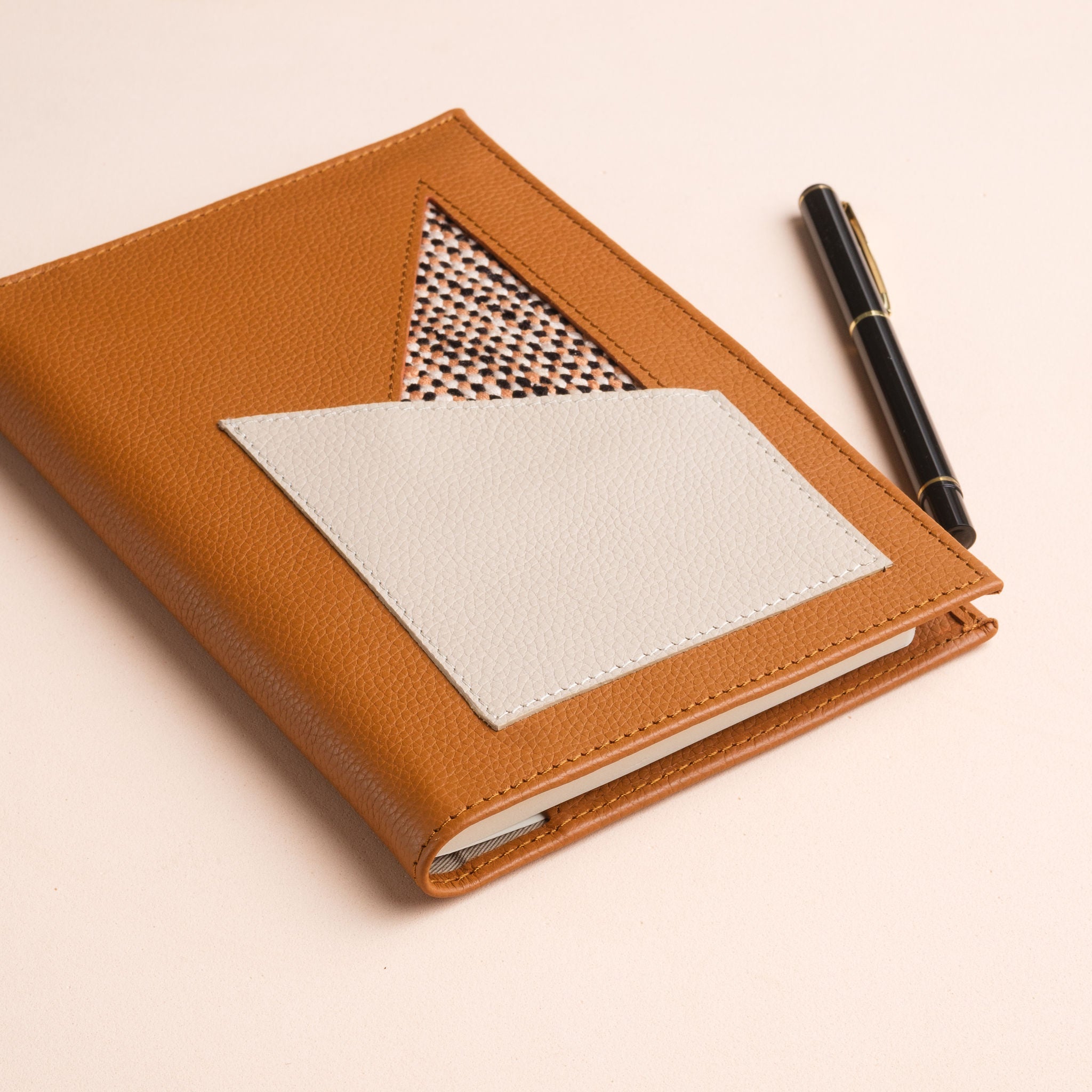 IDYR Kennash Notebook Cover Set in Brown | Handmade Moroccan Leather & Boucherouite