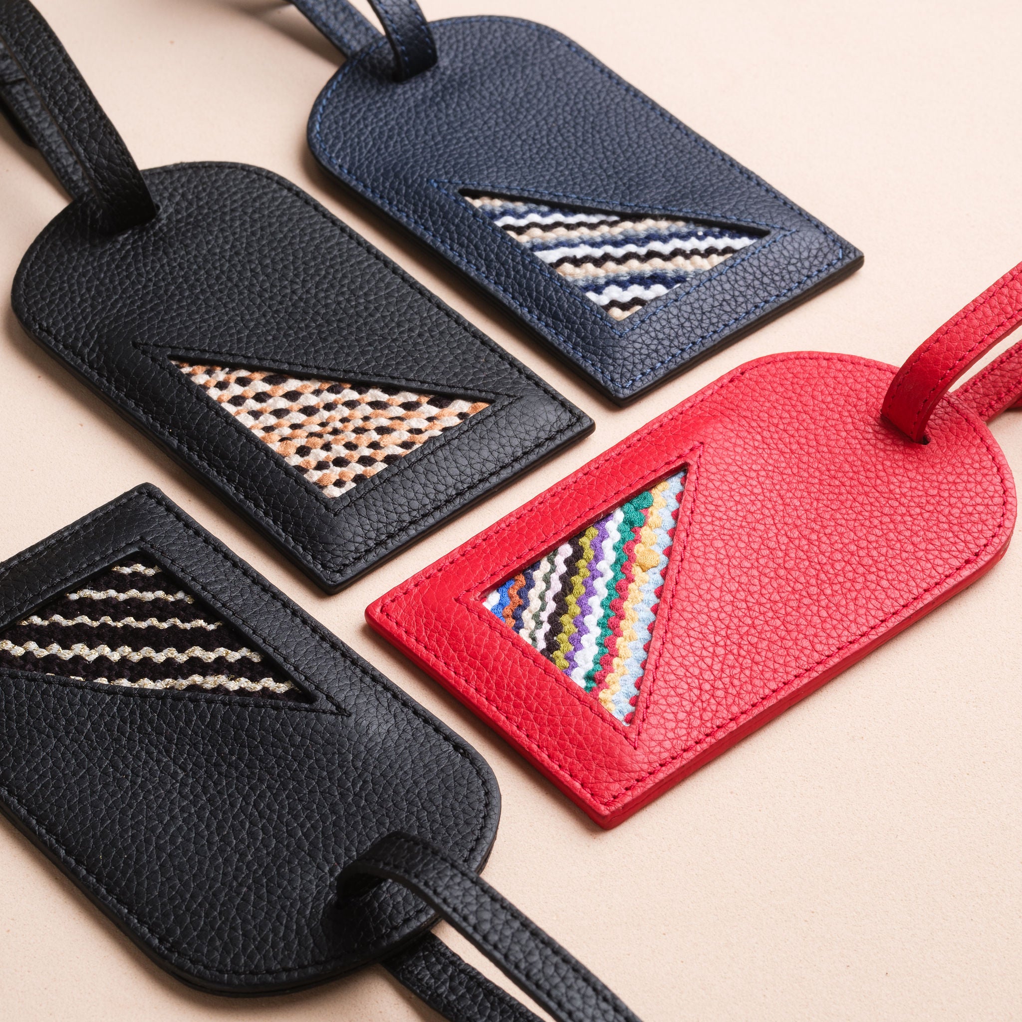 IDYR Azara Luggage Tag in Red | Handmade Luxury Moroccan Leather Accessory