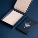 IDYR Coffret Ahadun in Blue | Personalized Leather Passport Holder Gift Set