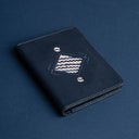 IDYR Ahaddoun Passport Holder in Blue | Handmade Leather & Boucherouite
