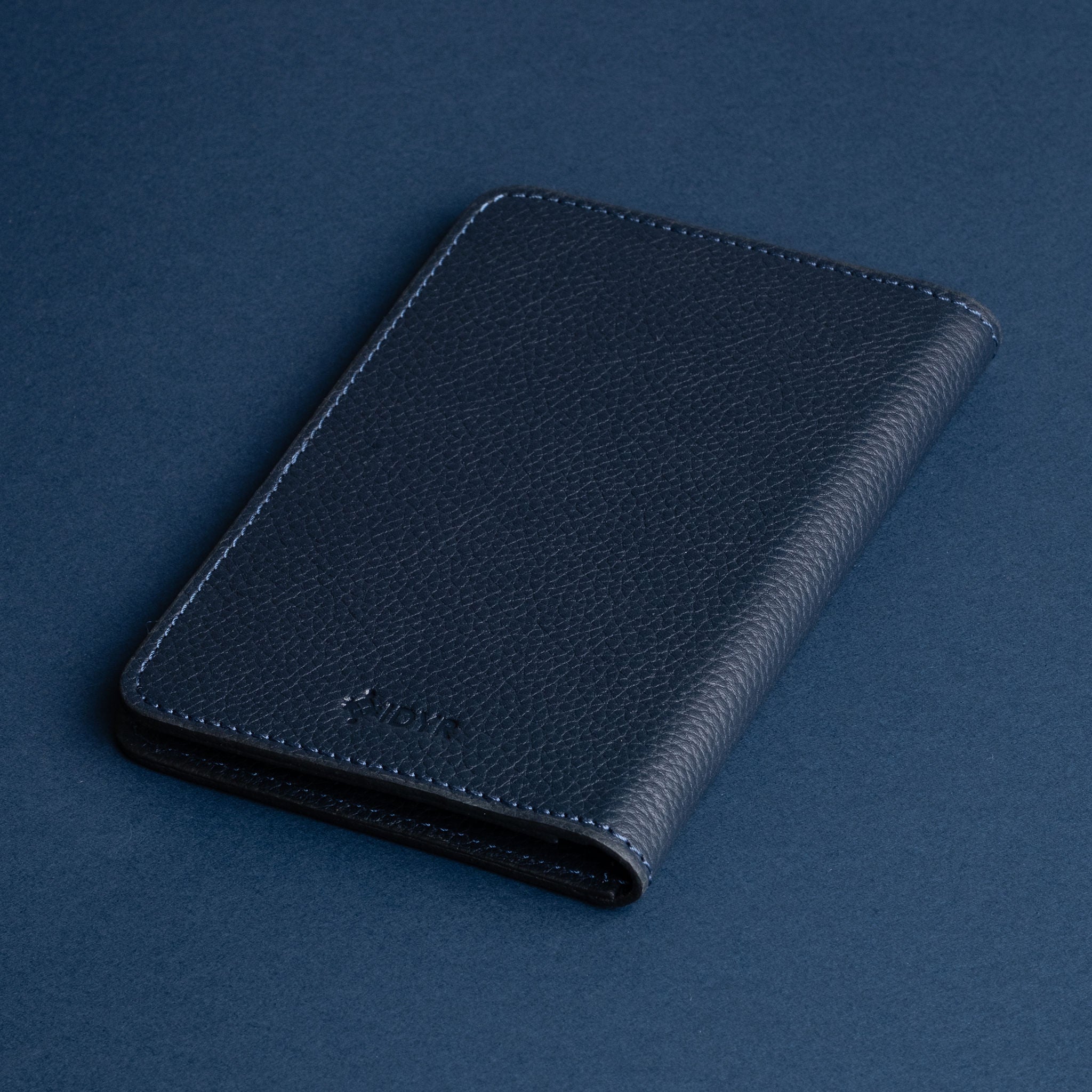 IDYR Ahaddoun Passport Holder in Blue | Handmade Leather & Boucherouite