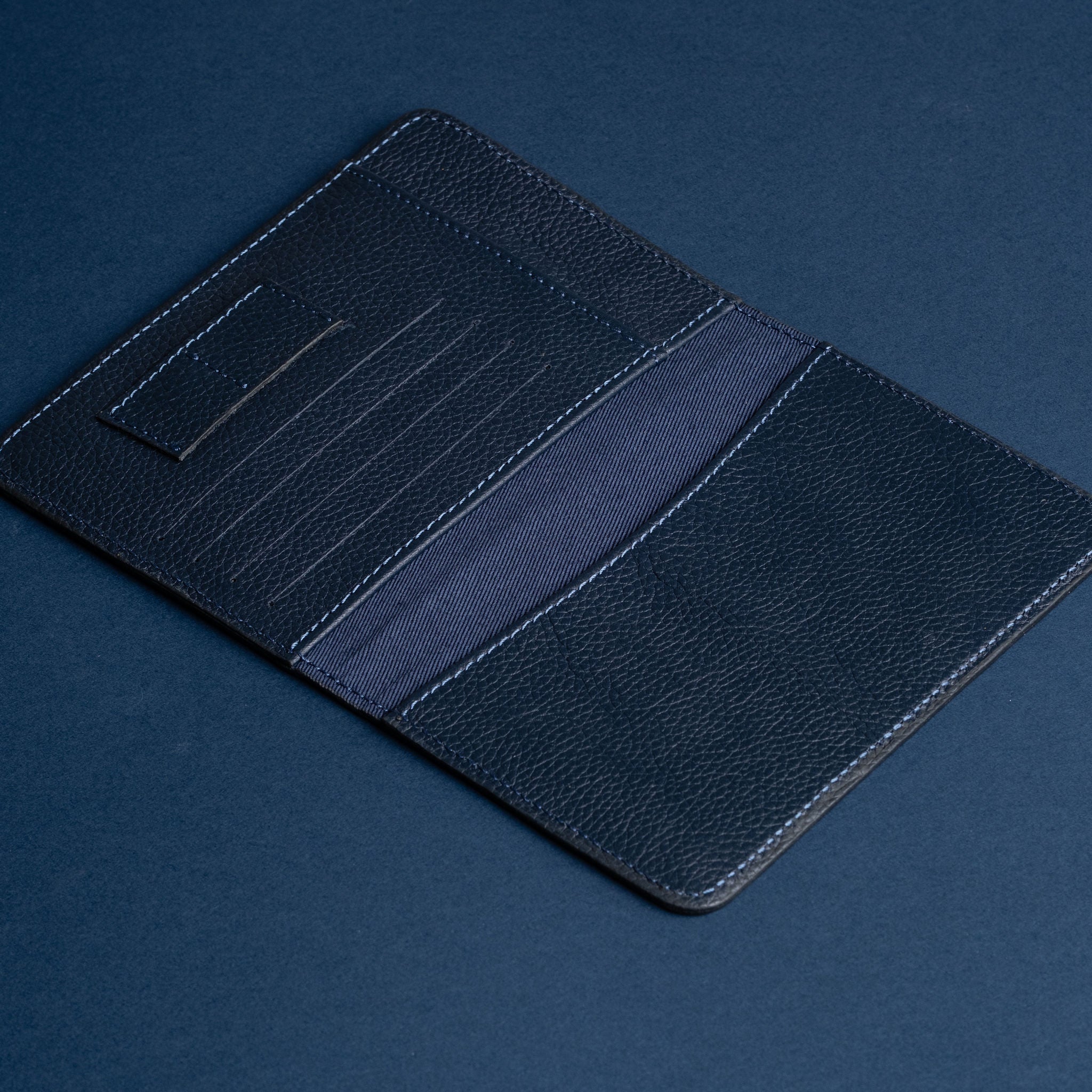 IDYR Ahaddoun Passport Holder in Blue | Handmade Leather & Boucherouite