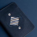 IDYR Ahaddoun Passport Holder in Blue | Handmade Leather & Boucherouite