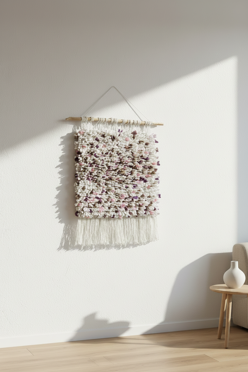 Idyr hand Knotted Recycled Textile Boucherouite Wall Hanging Rug