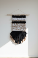 Idyr Black and Natural Moroccan Handwoven Textile Wall Hanging Rug