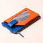 IDYR Aghlane Multifunctional Wallet in Blue & Orange | Handmade Moroccan Leather