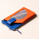 IDYR Aghlane Multifunctional Wallet in Blue & Orange | Handmade Moroccan Leather