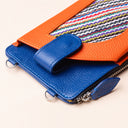IDYR Aghlane Multifunctional Wallet in Blue & Orange | Handmade Moroccan Leather