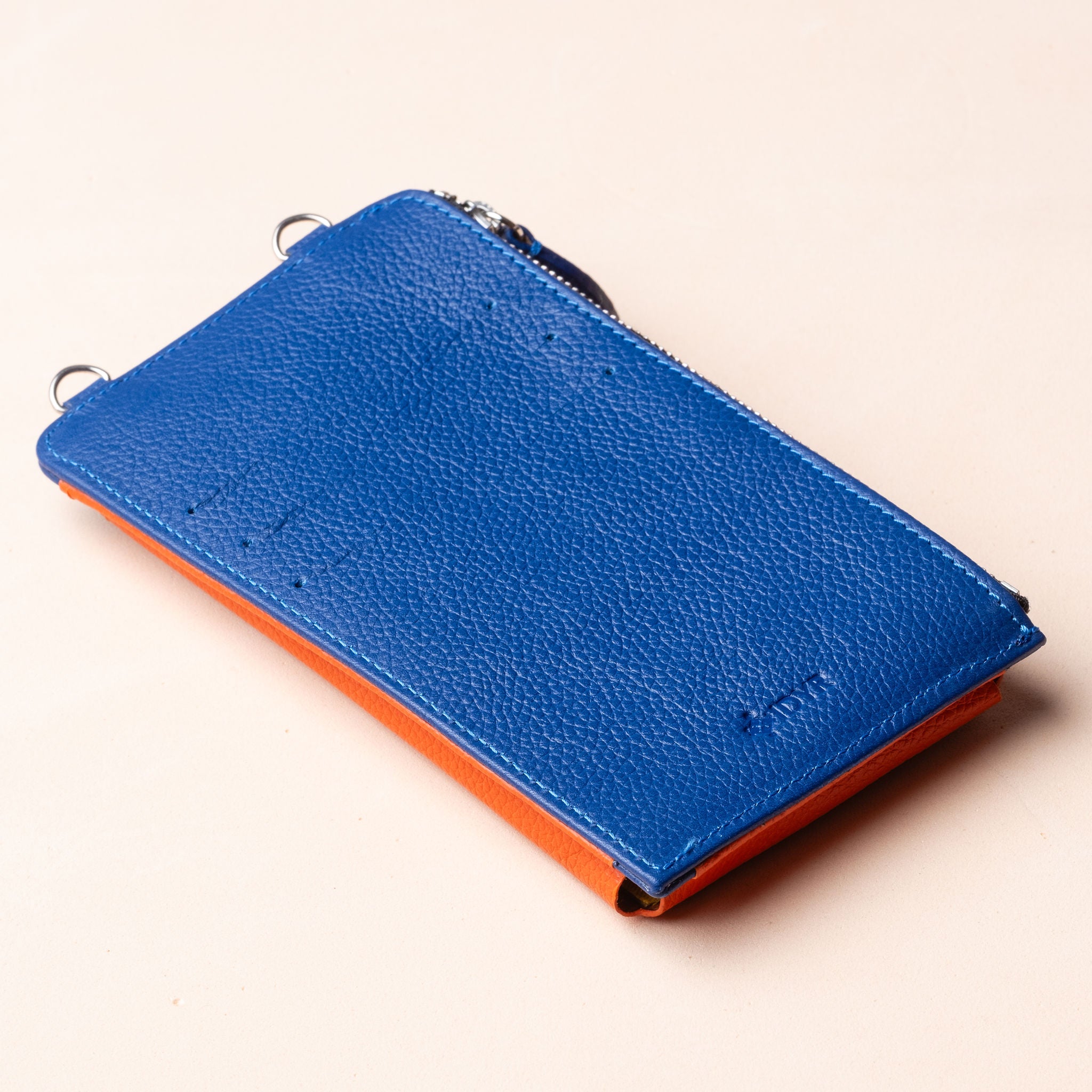 IDYR Aghlane Multifunctional Wallet in Blue & Orange | Handmade Moroccan Leather