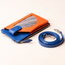 IDYR Aghlane Multifunctional Wallet in Blue & Orange | Handmade Moroccan Leather