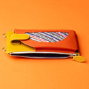 IDYR Aghlane Multifunctional Wallet in Orange & Yellow | Handmade Moroccan Leather