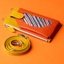 IDYR Aghlane Multifunctional Wallet in Orange & Yellow | Handmade Moroccan Leather