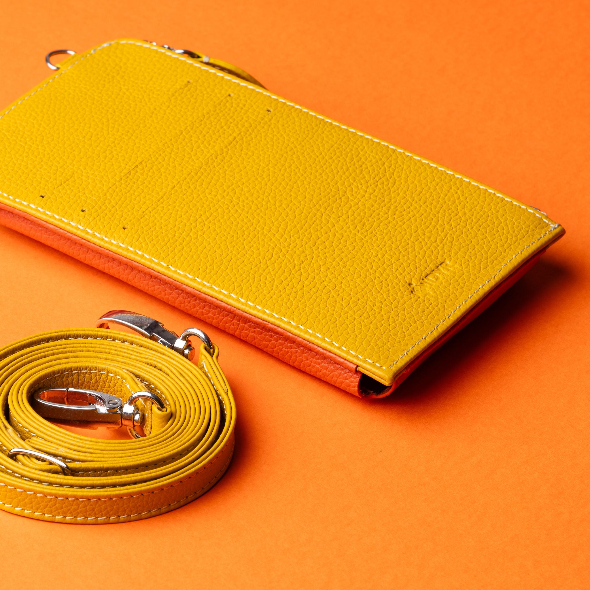 IDYR Aghlane Multifunctional Wallet in Orange & Yellow | Handmade Moroccan Leather