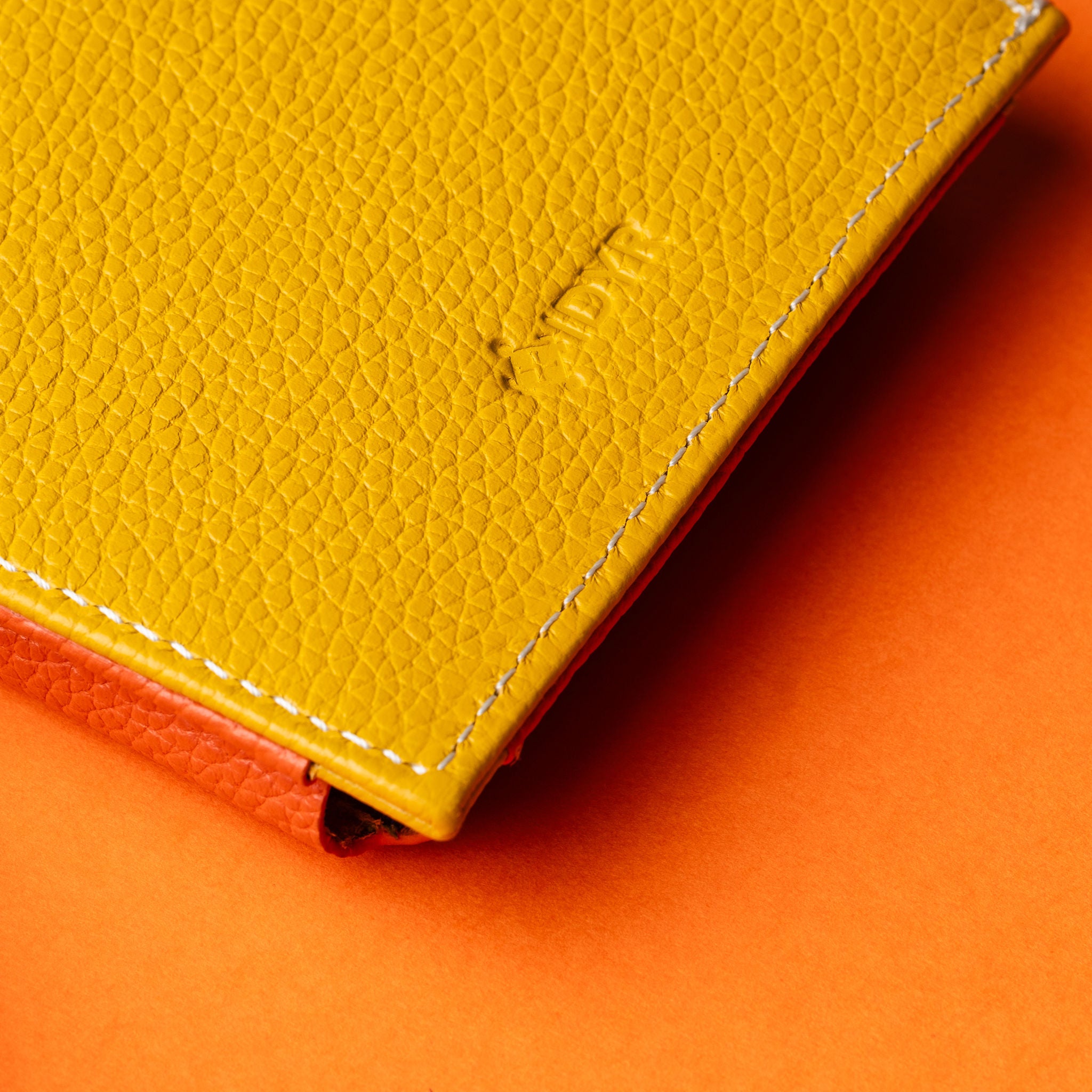 IDYR Aghlane Multifunctional Wallet in Orange & Yellow | Handmade Moroccan Leather