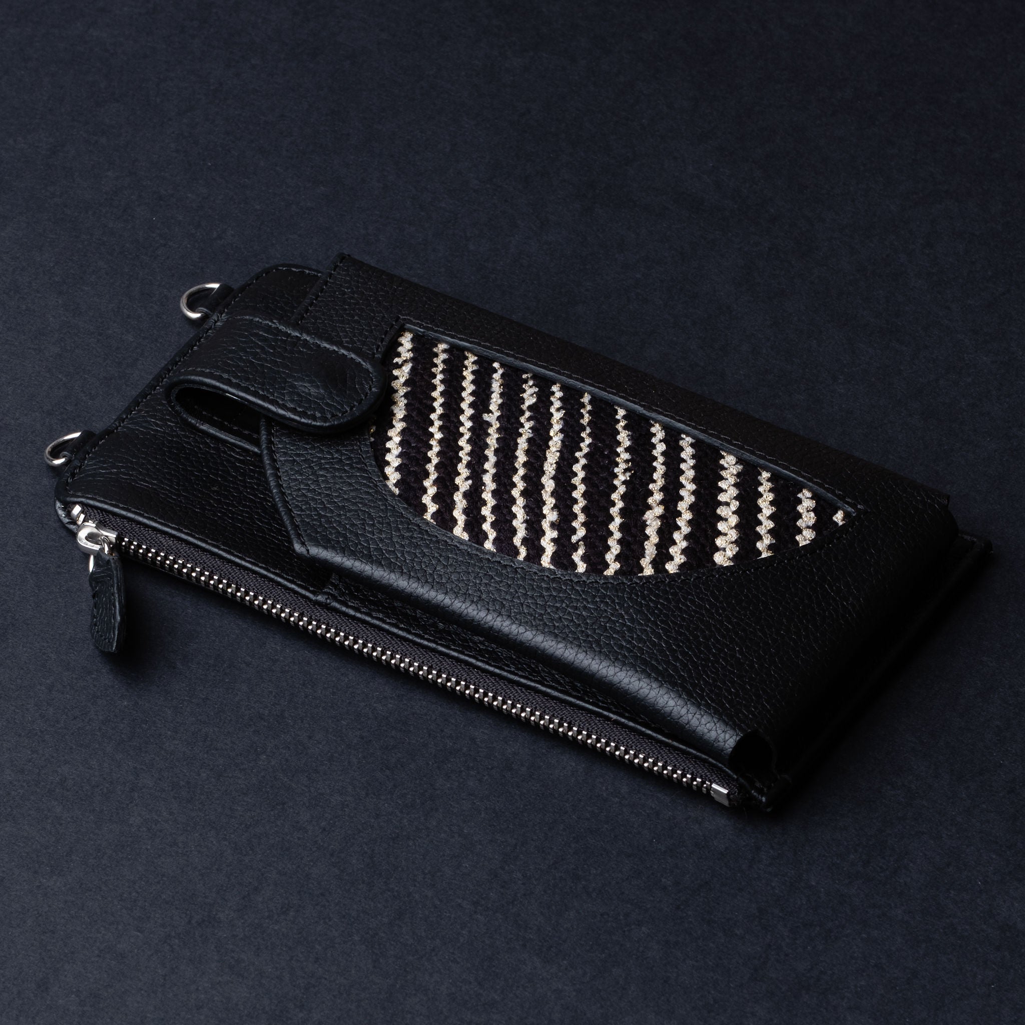 IDYR Aghlane Multifunctional Wallet in Black| Handmade Moroccan Leather