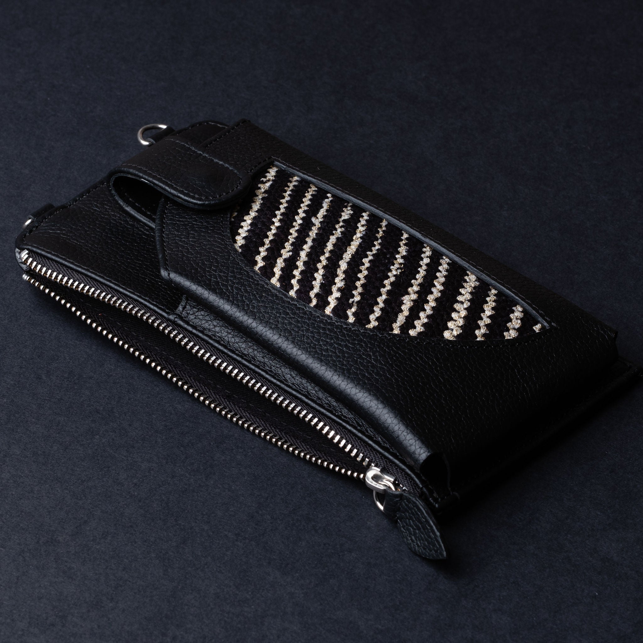 IDYR Aghlane Multifunctional Wallet in Black| Handmade Moroccan Leather