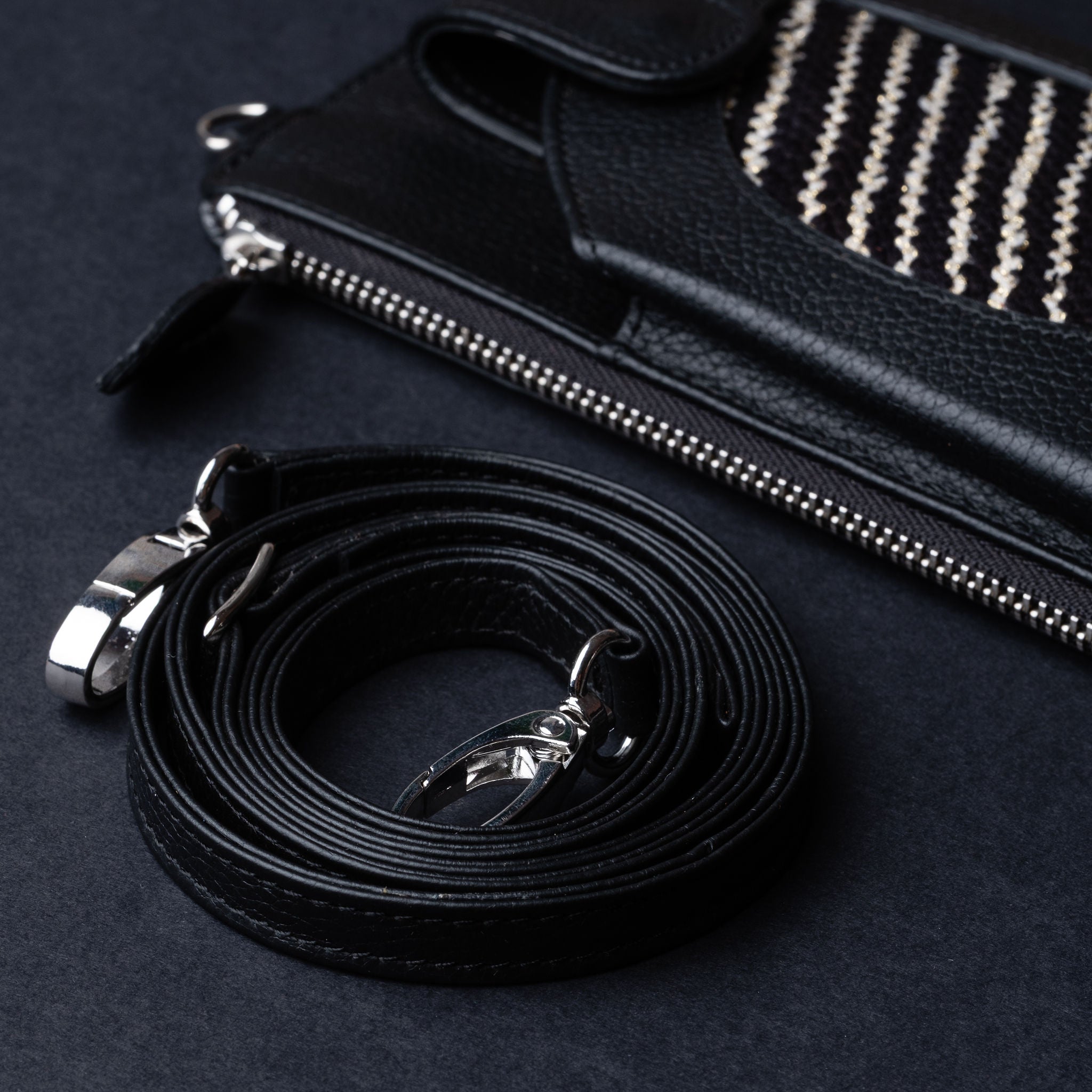 IDYR Aghlane Multifunctional Wallet in Black| Handmade Moroccan Leather