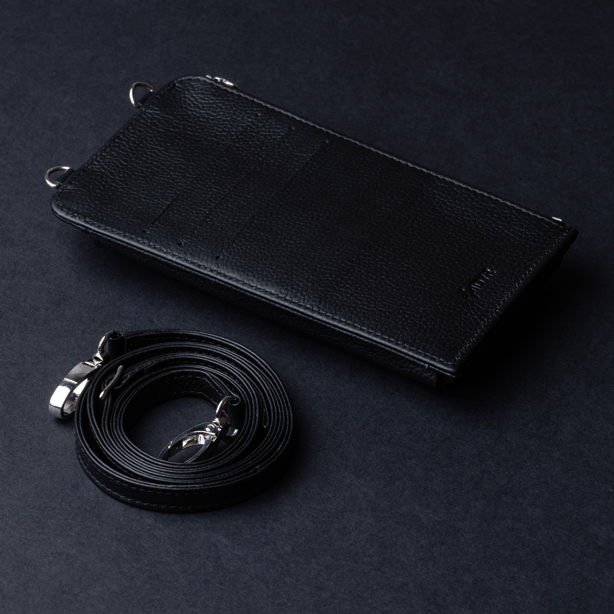 IDYR Aghlane Multifunctional Wallet in Black| Handmade Moroccan Leather