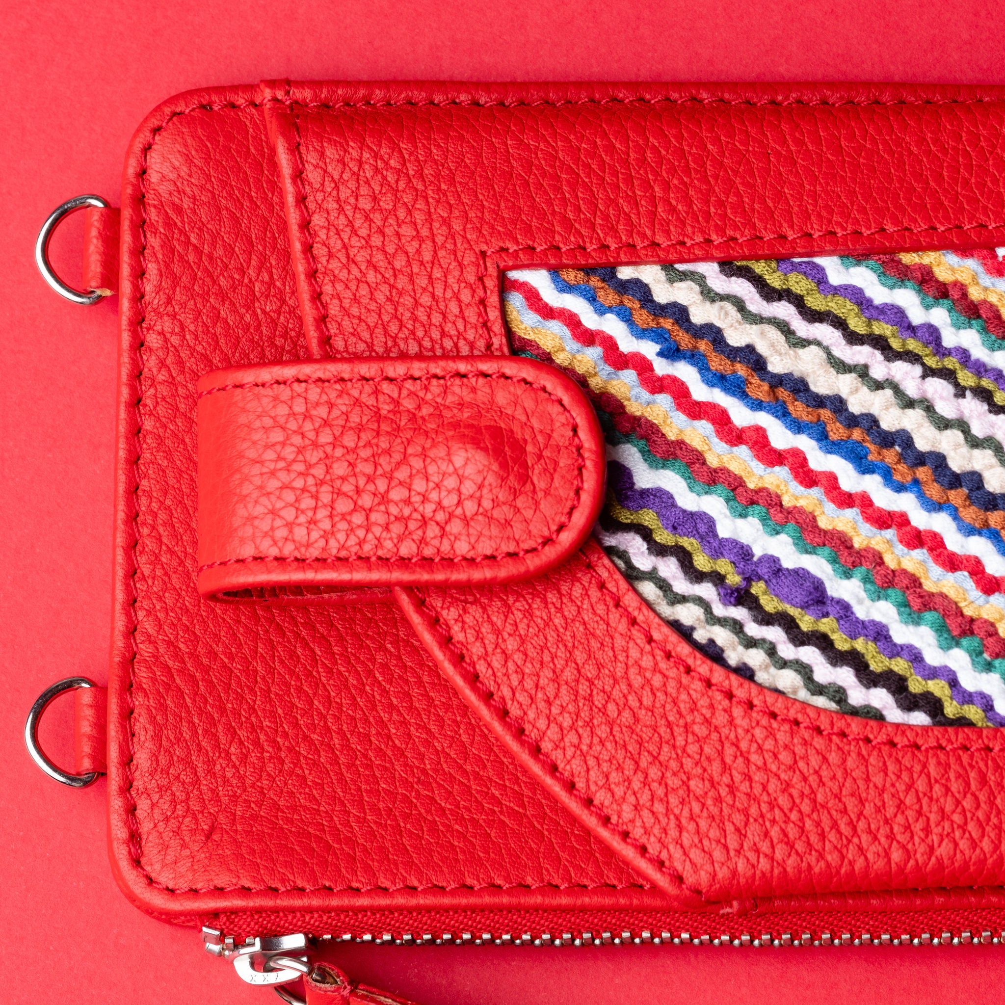 IDYR Aghlane Multifunctional Wallet in Red| Handmade Moroccan Leather