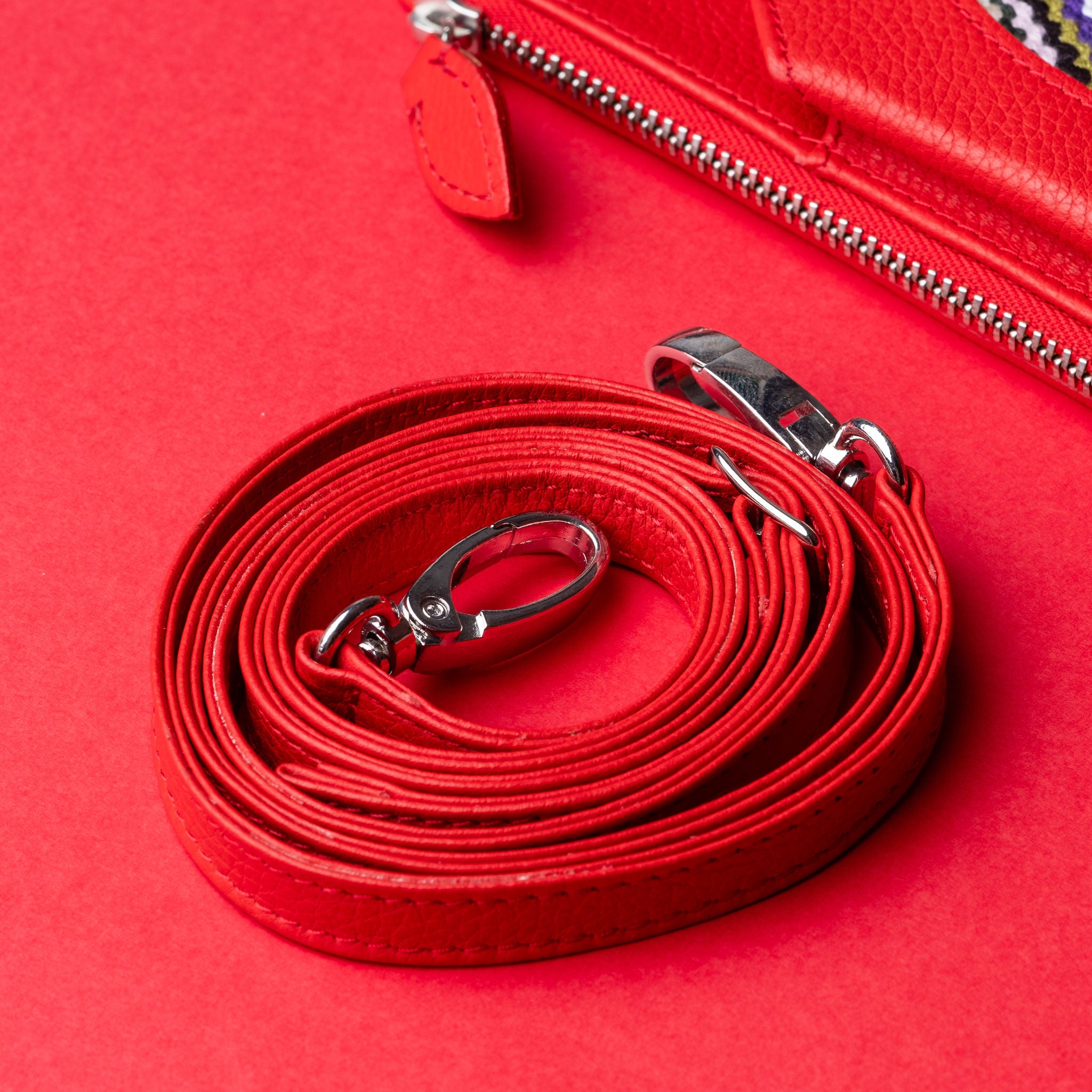 IDYR Aghlane Multifunctional Wallet in Red| Handmade Moroccan Leather