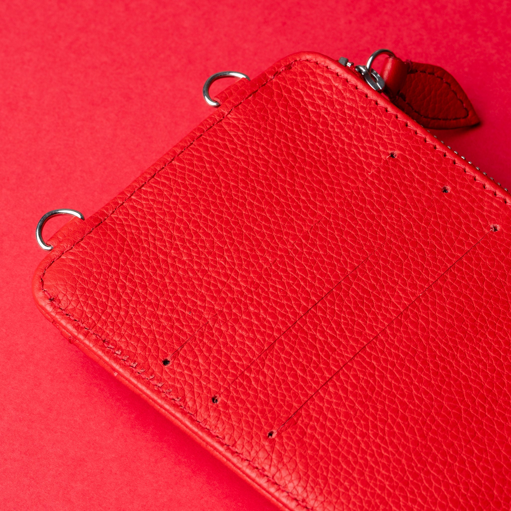 IDYR Aghlane Multifunctional Wallet in Red| Handmade Moroccan Leather