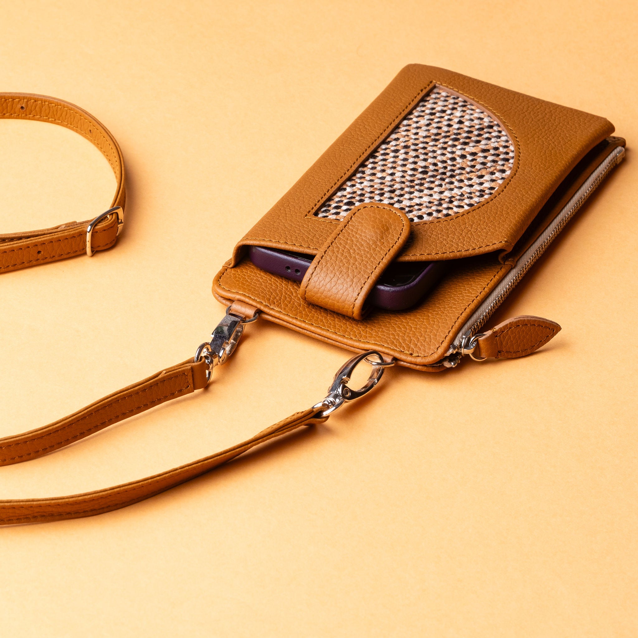 IDYR Aghlane Multifunctional Wallet in Brown | Handmade Moroccan Leather