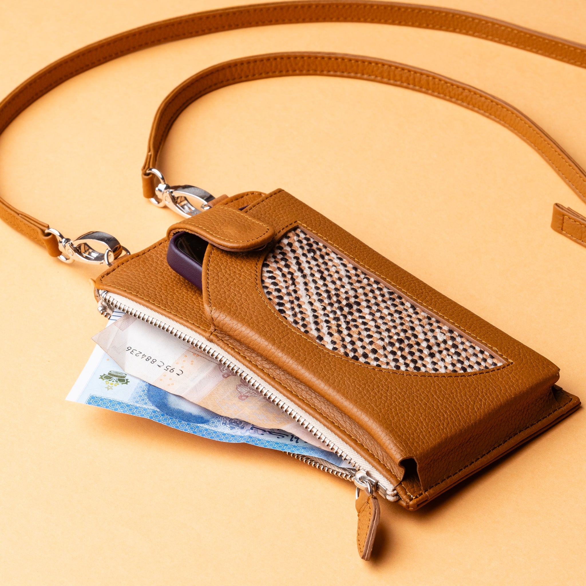 IDYR Aghlane Multifunctional Wallet in Brown | Handmade Moroccan Leather