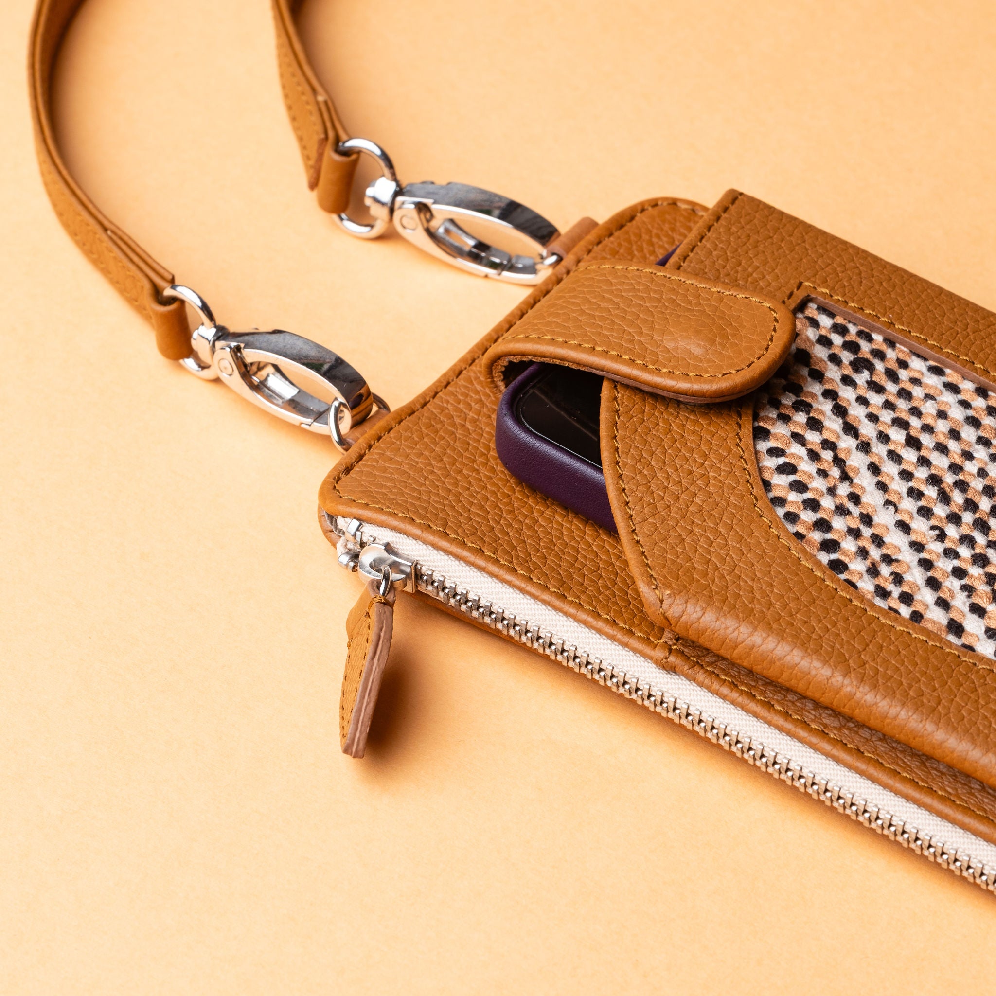 IDYR Aghlane Multifunctional Wallet in Brown | Handmade Moroccan Leather