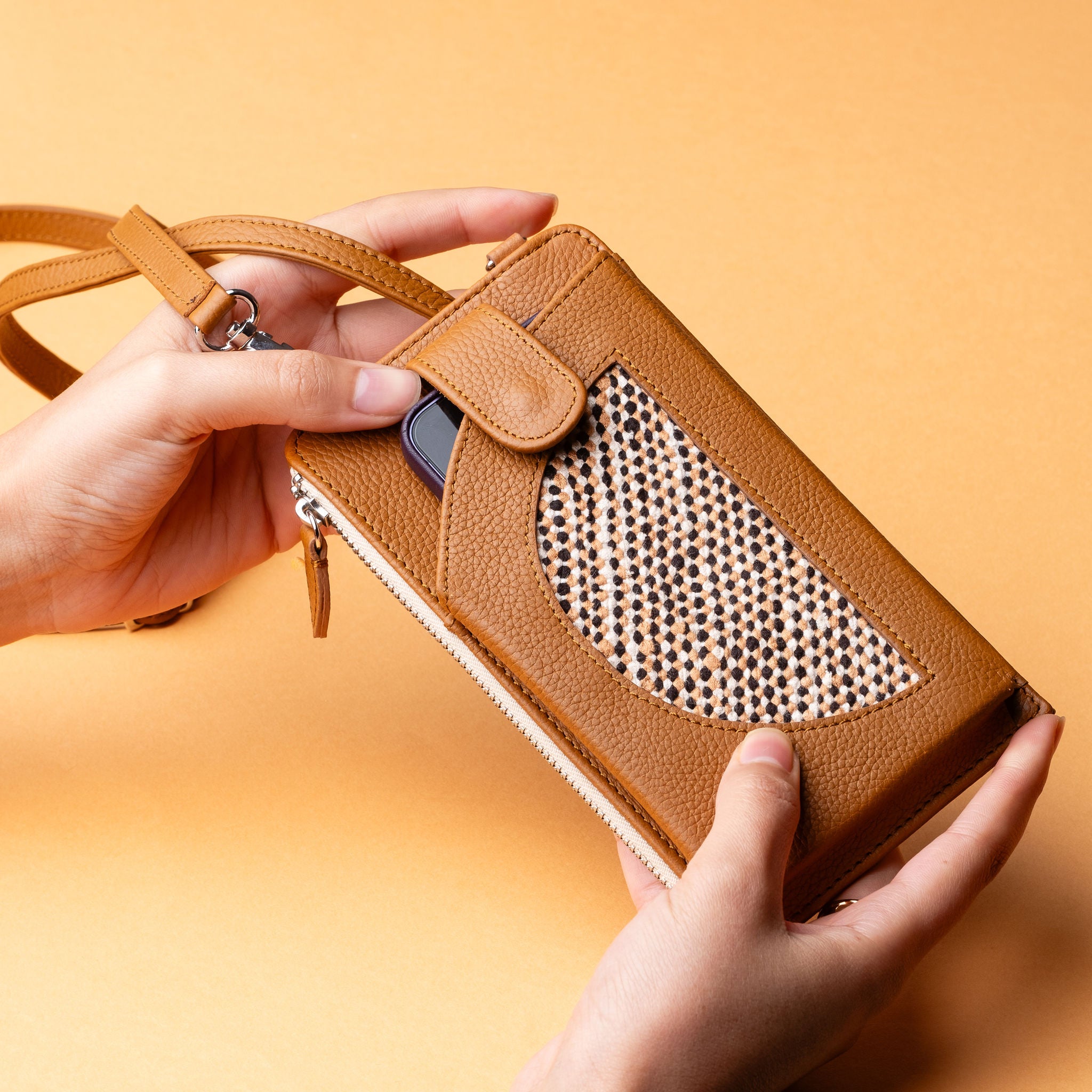 IDYR Aghlane Multifunctional Wallet in Brown | Handmade Moroccan Leather